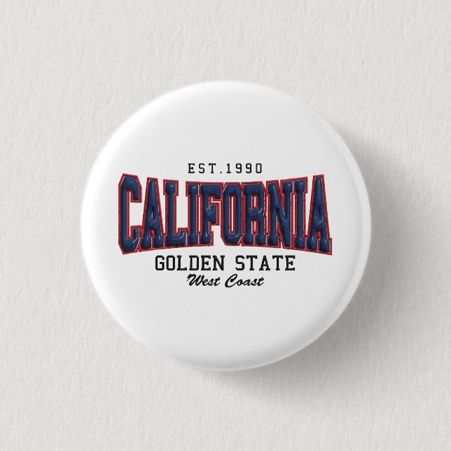 Badge Rond 2,50 Cm Californie 3D (Devant)
