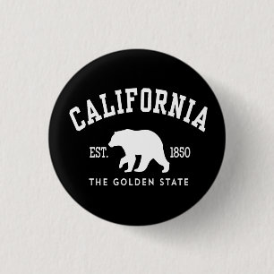 Badge Rond 2,50 Cm Californie CA Ours