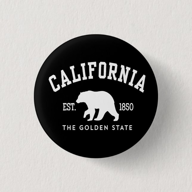 Badge Rond 2,50 Cm Californie CA Ours (Devant)