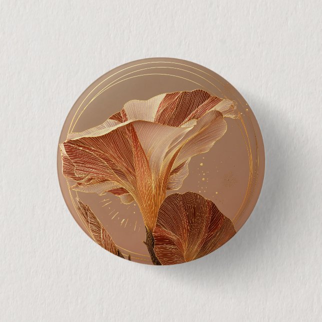 Badge Rond 2,50 Cm Calla Lily Botanique Orange Brûlé (Devant)