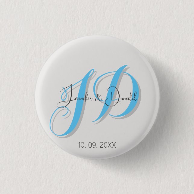 Badge Rond 2,50 Cm Calligraphie classique tendance monogramme (Devant)