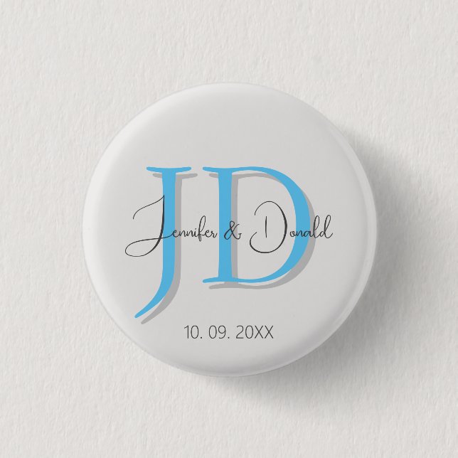Badge Rond 2,50 Cm Calligraphie classique tendance monogramme (Devant)