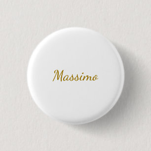 Badge Rond 2,50 Cm Calligraphie de couleur or élégante simple et sobr