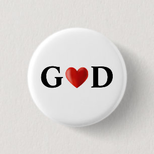 Badge Rond 2,50 Cm Calligraphie du coeur de Dieu