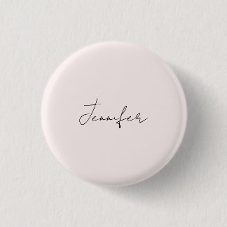Badge Rond 2,50 Cm Calligraphie Élégant Couleur Pastel Simple Nom