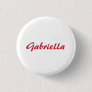 Badge Rond 2,50 Cm Calligraphie Élégant Rouge Blanc Plaine Nom simple