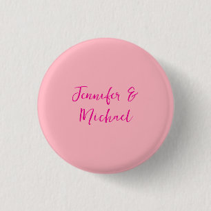 Badge Rond 2,50 Cm Calligraphie minimaliste professionnelle rose pâle