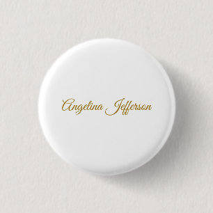 Badge Rond 2,50 Cm Calligraphie professionnelle Elegant or couleur