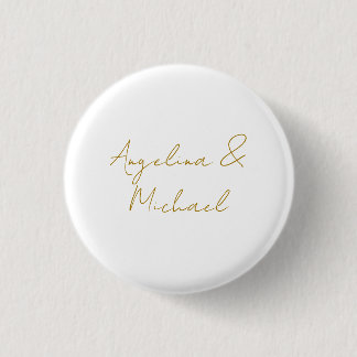 Badge Rond 2,50 Cm Calligraphie professionnelle Elegant or couleur