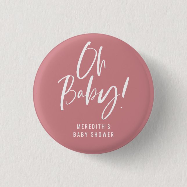 Badge Rond 2,50 Cm Calligraphie simple Baby shower neutre entre les s (Devant)