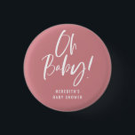 Badge Rond 2,50 Cm Calligraphie simple Baby shower neutre entre les s<br><div class="desc">Simple Calligraphie Baby shower neutre genre bouton dispose d'une calligraphie amusante et moderne sur des couleurs audacieuses et solides.</div>