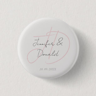 Badge Rond 2,50 Cm Calligraphie tendance monogramme de script classiq