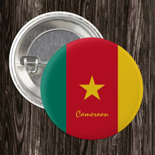 Badge Rond 2,50 Cm Cameroun bouton, patriotique Cameroun Drapeau mode