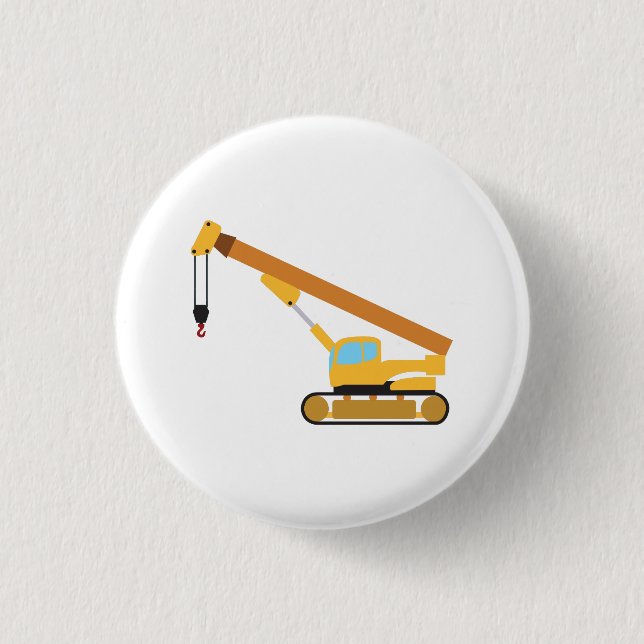 Badge Rond 2,50 Cm Camion de construction de grue (Devant)