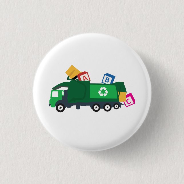 Badge Rond 2,50 Cm Camion de recyclage ABC (Devant)