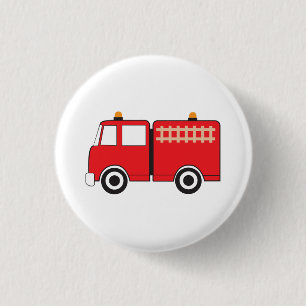 Badge Rond 2,50 Cm Camion-feu rouge pour enfants