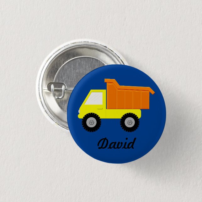 Badge Rond 2,50 Cm Camion Jaune (Devant & derrière)