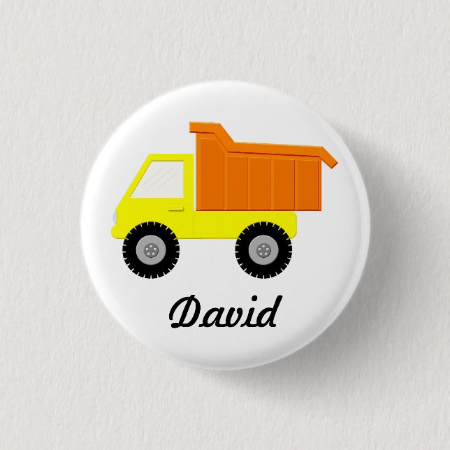 Badge Rond 2,50 Cm Camion Jaune (Devant)