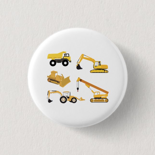 Badge Rond 2,50 Cm Camions de construction Enfants (Devant)