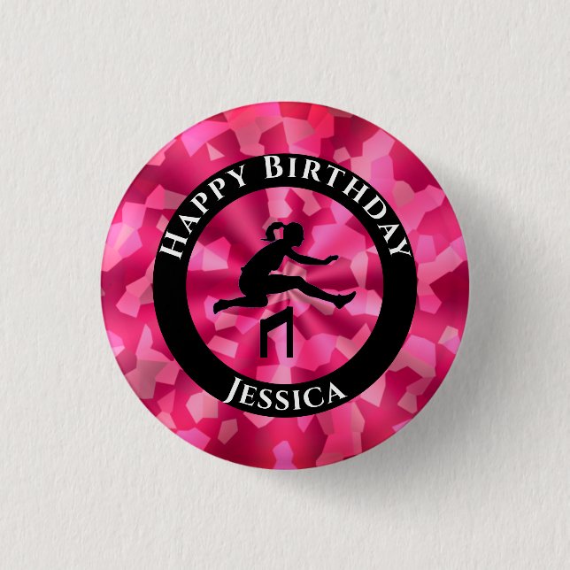Badge Rond 2,50 Cm Camo Pink Piste et Piste (Devant)