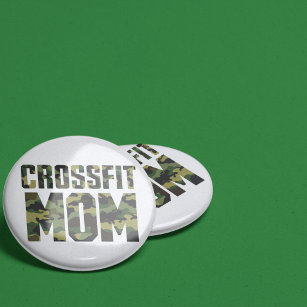 Badge Rond 2,50 Cm Camouflage CrossFit Champion Maman Button