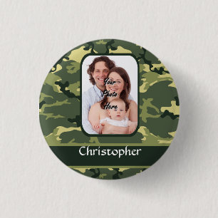 Badge Rond 2,50 Cm Camouflage de bois vert