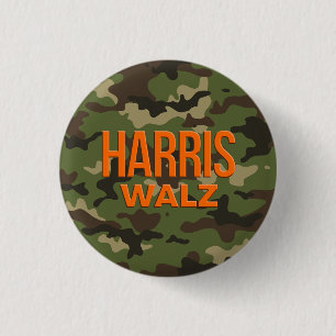 Badge Rond 2,50 Cm Camouflage Harris Walz 2024