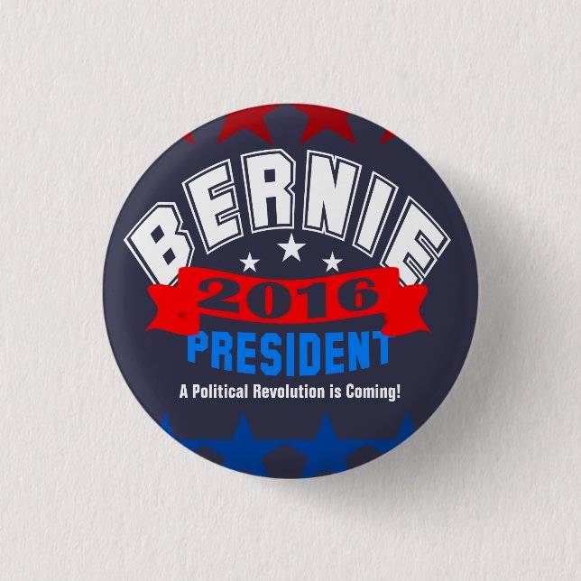 Badge Rond 2,50 Cm Campagne de ponceuses de Bernie (Devant)