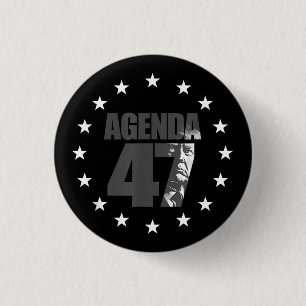 Badge Rond 2,50 Cm Campagne de réélection patriotique Agenda 47 Trump