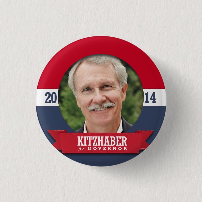 BADGE ROND 2,50 CM CAMPAGNE JOHN KITZHABER (Devant)