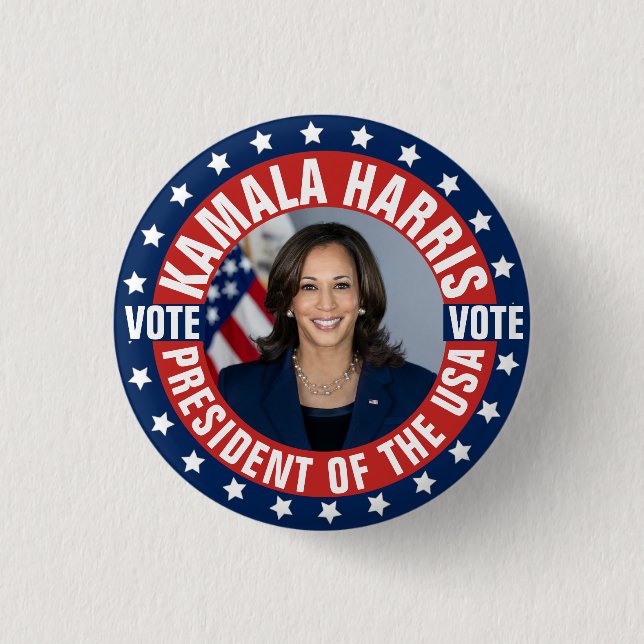 Badge Rond 2,50 Cm Campagne Kamala Harris (Devant)