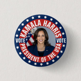 Badge Rond 2,50 Cm Campagne Kamala Harris