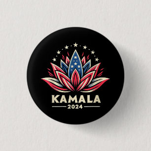 Badge Rond 2,50 Cm Campagne Présidentielle Kamala Harris 2024 pour Fe