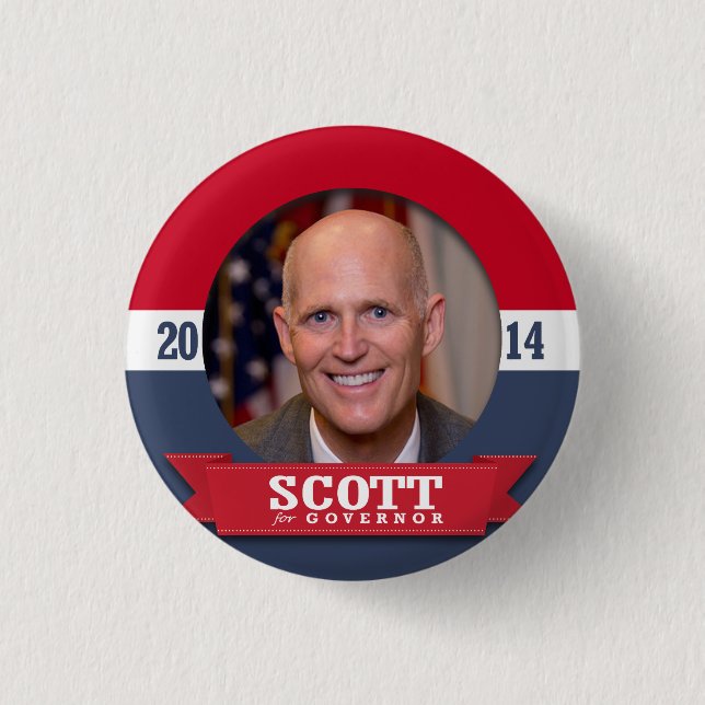BADGE ROND 2,50 CM CAMPAGNE RICK SCOTT (Devant)