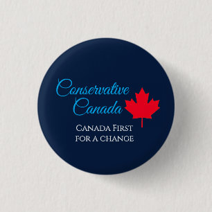 Badge Rond 2,50 Cm Canada conservateur. Le Canada d'abord pour un cha
