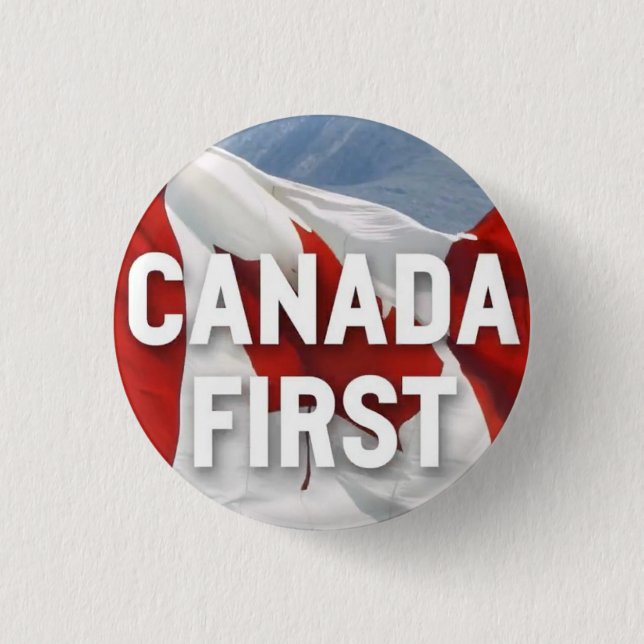 Badge Rond 2,50 Cm Canada d'abord. Message du Parti conservateur du C (Devant)