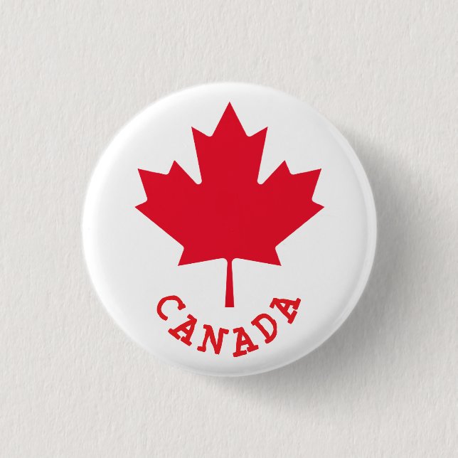 Badge Rond 2,50 Cm Canadian Maple Leaf (Devant)