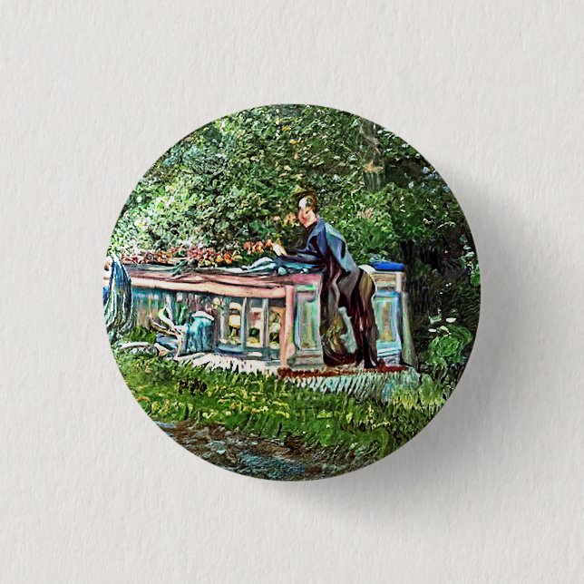 BADGE ROND 2,50 CM CANAUX ET PENICHES (Devant)