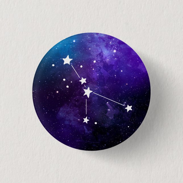 Badge Rond 2,50 Cm Cancer Constellation Zodiaque (Devant)