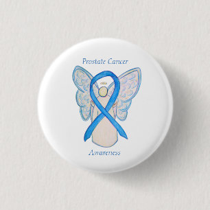 Badge Rond 2,50 Cm Cancer de la prostate Bleu Sensibilisation Ruban A