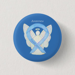 Badge Rond 2,50 Cm Cancer de la prostate Bleu Sensibilisation Ruban A