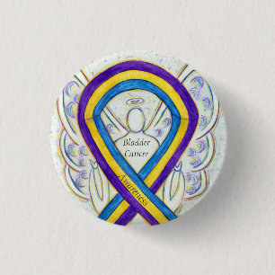 Badge Rond 2,50 Cm Cancer de la vessie Sensibilisation à l'angle Éc