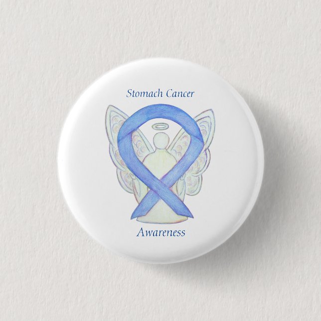 Badge Rond 2,50 Cm Cancer de l'estomac Sensibilisation à l'angle Ruba (Devant)