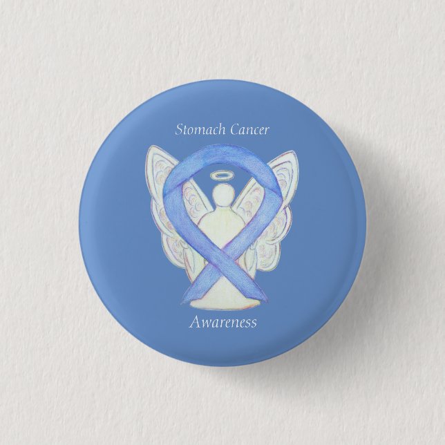 Badge Rond 2,50 Cm Cancer de l'estomac Sensibilisation à l'angle Ruba (Devant)