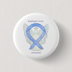 Badge Rond 2,50 Cm Cancer de l'oesophage Sensibilisation aux anges Ru