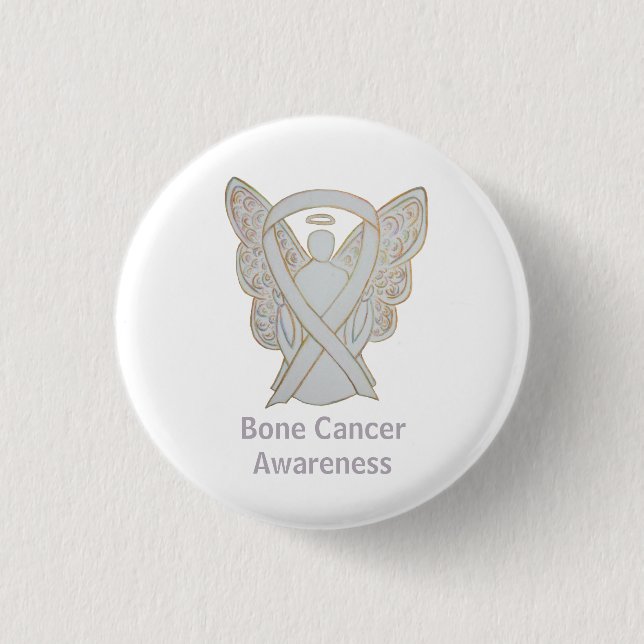 Badge Rond 2,50 Cm Cancer de l'os White Awareness Ribon Custom Pins (Devant)