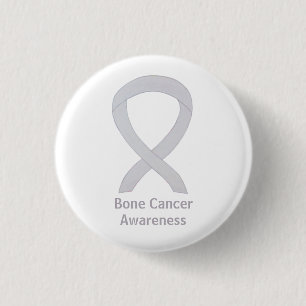 Badge Rond 2,50 Cm Cancer de l'os White Awareness Ribon Custom Pins