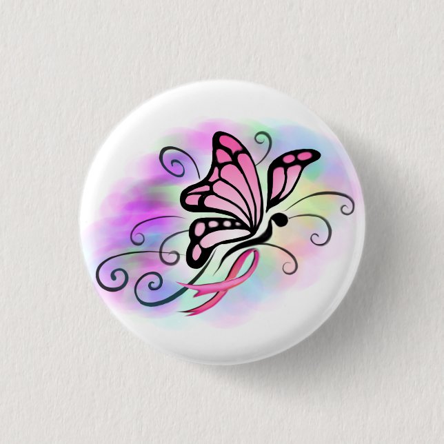 Badge Rond 2,50 Cm Cancer du sein (Devant)