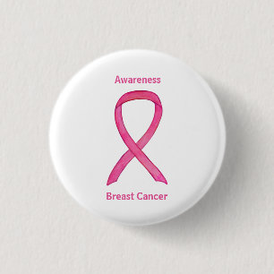 Badge Rond 2,50 Cm Cancer du sein Pink Awareness Ruban Custom Pins
