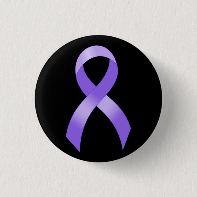 Badge Rond 2,50 Cm Cancer général - Ruban Lavender (Devant)